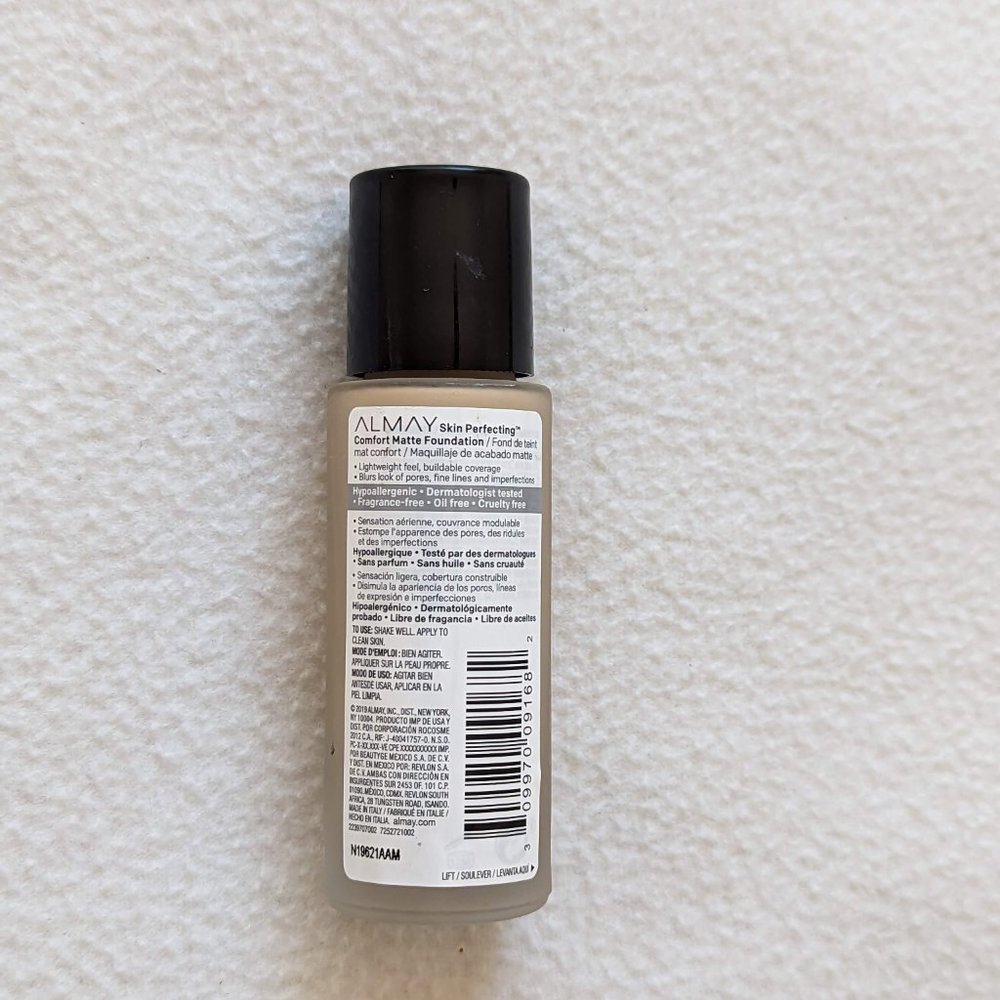 Neutral Buff 110 Skin Perfecting Comfort Matte Foundation Hypoallergenic Almay - Picture 6 of 9